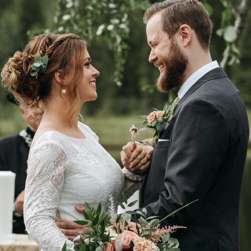  happy couple in wedding