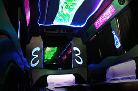 White Party Bus with dance hall
