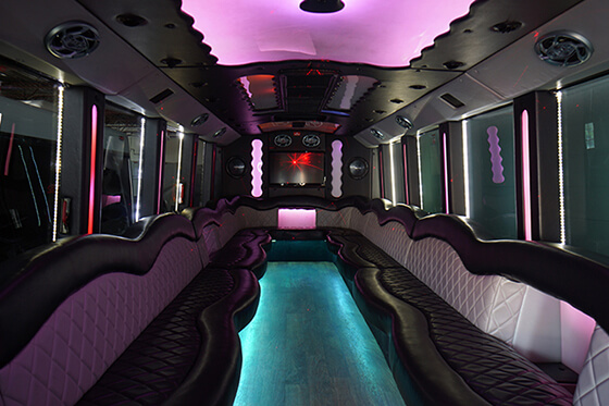 inside our Irvine party bus rentals